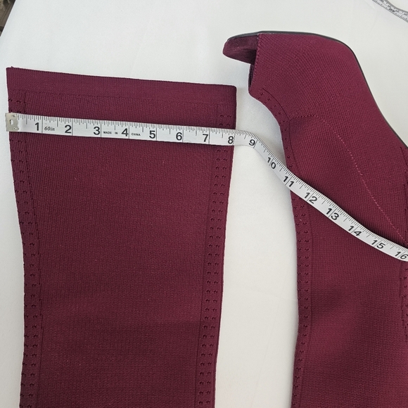 SHOE DAZZLE Hollace Over-The-Knee Boots Bordeaux Wine Red Size 10 - Picture 11 of 14